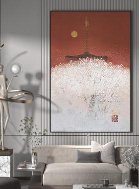 新式EM-1516砖现代轻奢客厅户玄关入装饰画红色中国中风背景墙壁