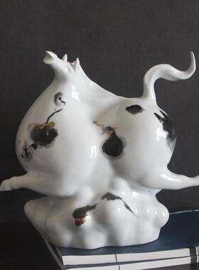 新马中式意陶瓷摆件AYT大创马摆设生肖摆设文创装书房装饰品云软