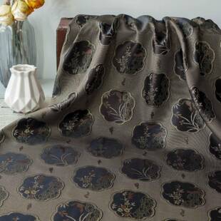 新中式仿TH5762-2宋裙锦提花国汉服面料半身马风甲唐装色织布