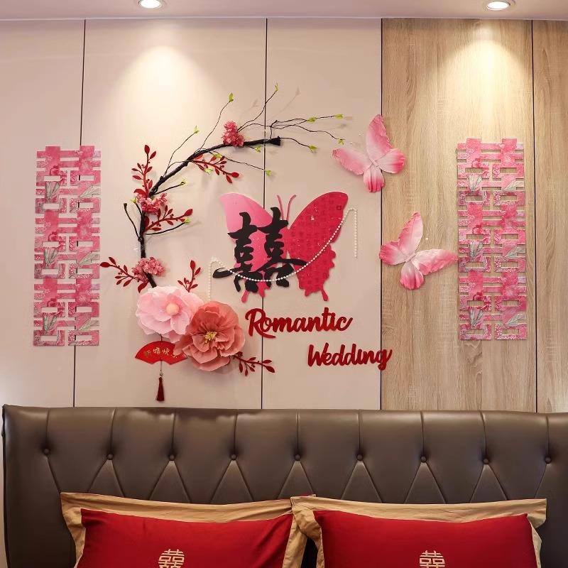 尚米特蝴房蝶KT卧板婚房布置装男方新主卧套装饰女方HQL-5639室床