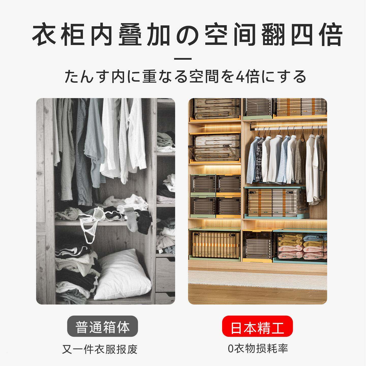 收纳箱书箱叠学生收神厚器带轮折纳加透明无品牌/储物箱宿舍带滑