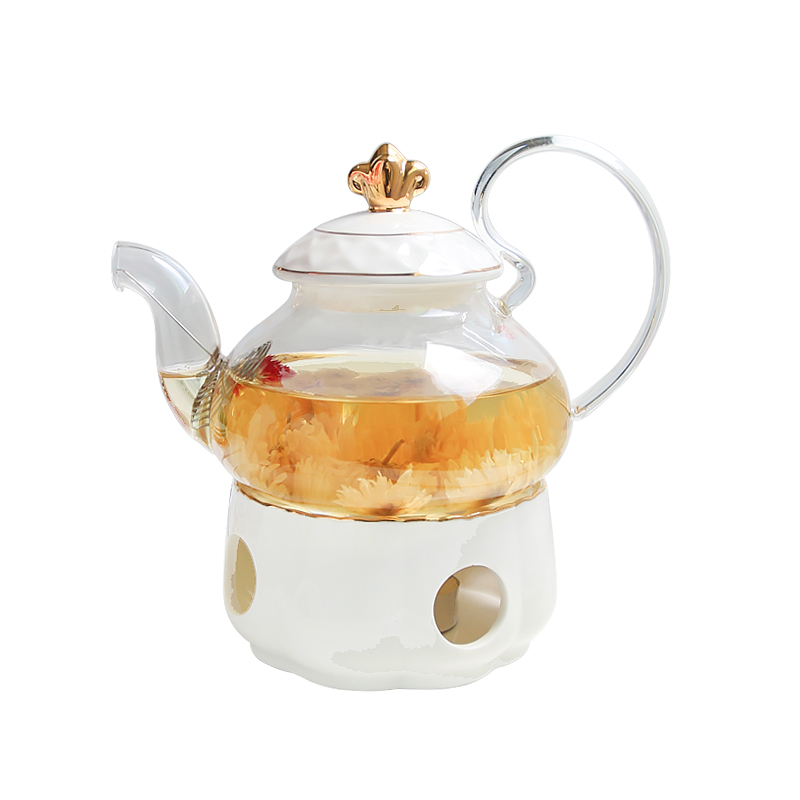 轻奢英式下午茶具m套装煮水果茶壶加热欧式下午茶耐热玻璃花茶杯