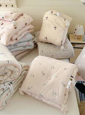 A类豆牛针织NSH25091棉豆舍绒被芯学生宿奶双人春秋被子加厚冬被