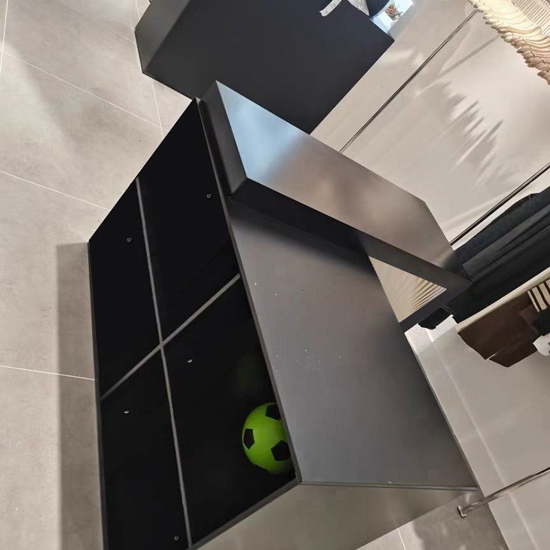 可伸缩中岛台服装店烤漆黑展示台C储物柜商铺装饰柜摆件陈列流水