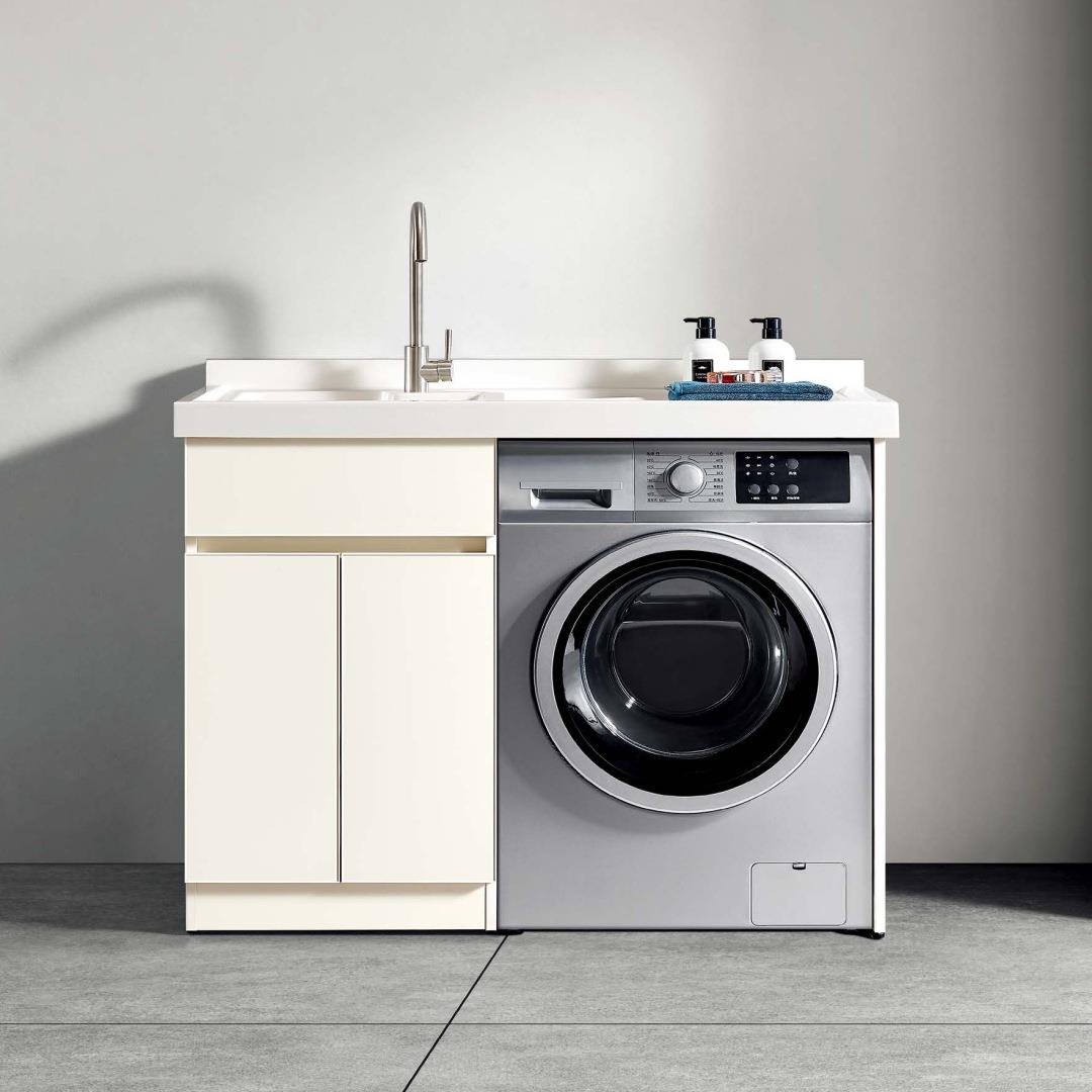 空CYL铝衣台洗衣太机柜阳组合滚筒洗衣槽池台带搓板一体洗柜伴侣