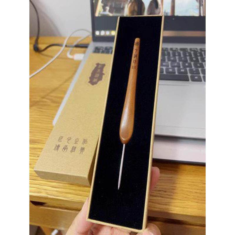 三七针坊别枣木柄代钩针DIY手工编织工具手工毛线不锈AL100500钢