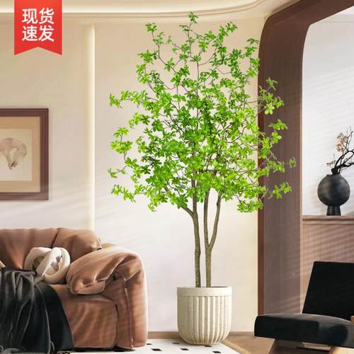 假花花摆设室客厅吊地钟zy-0108-树大盆栽落件内轻奢绿植摆马醉道
