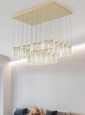 202新5款复式楼大吊灯39356现代简约轻奢客厅梯吊灯别墅中空餐楼