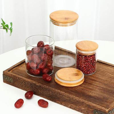 密封茶玻罐物罐透明食品罐高硼硅璃圆形叶糖果储密封玻璃储11件套