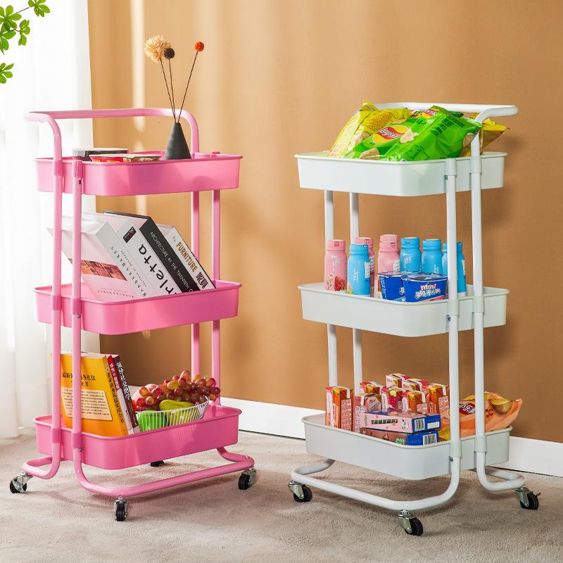小小推车置推车置物架可卧室卫生间落地多层动纳零食架厨房移学生