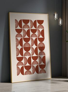 板房代轻奢客厅玄样关装饰画红背褐色抽象TM-65470现沙发景墙大幅