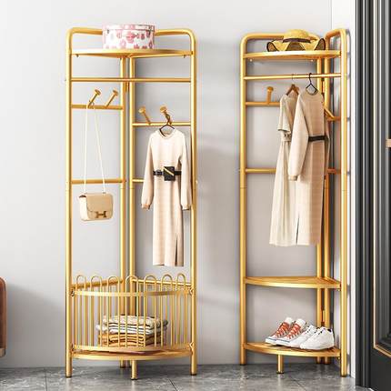 转内角衣奢帽架落地家室置物架墙角挂用衣服架SYN子卧室轻挂衣架