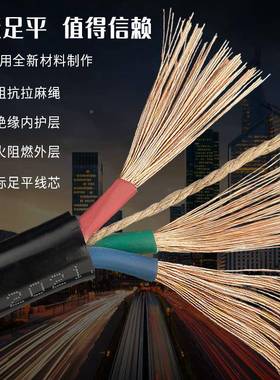 国水标电芯缆线三2.541.5平方256护套线户外防防电线电源线冻软线
