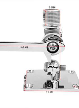 6不锈天钢线座接头底座可调3节1天线座游艇船用五金YTI配件