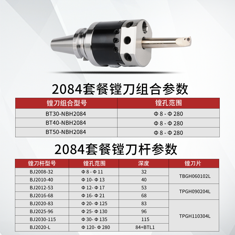 微调NBH2084X可调精镗刀BTy50/BT40微调镗刀杆加工中心镗孔器套装