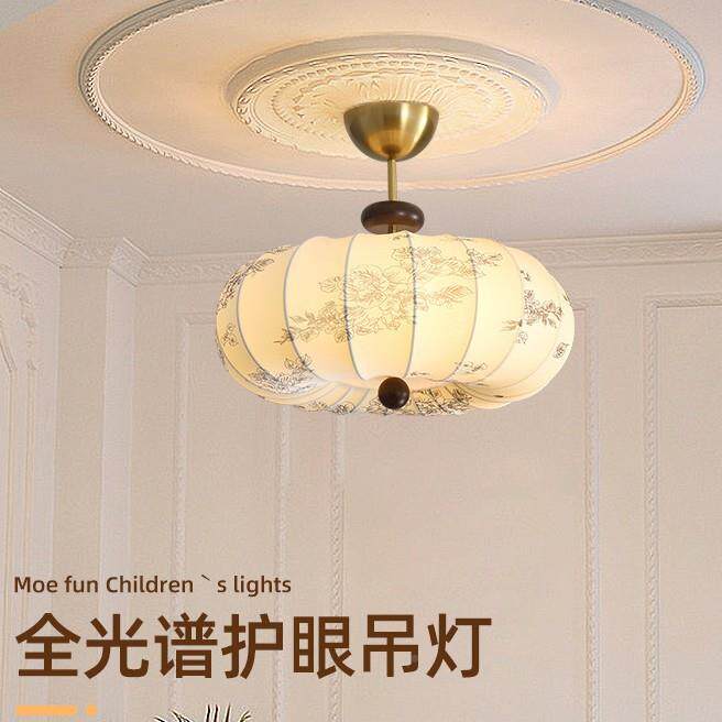 中古风禅复古印花布法37935艺民宿房卧室灯间新中式意主卧书房式