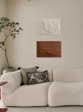 古中风客厅肌理画立体玄关装饰室横幅挂画小众长方形餐卧厅壁HX16