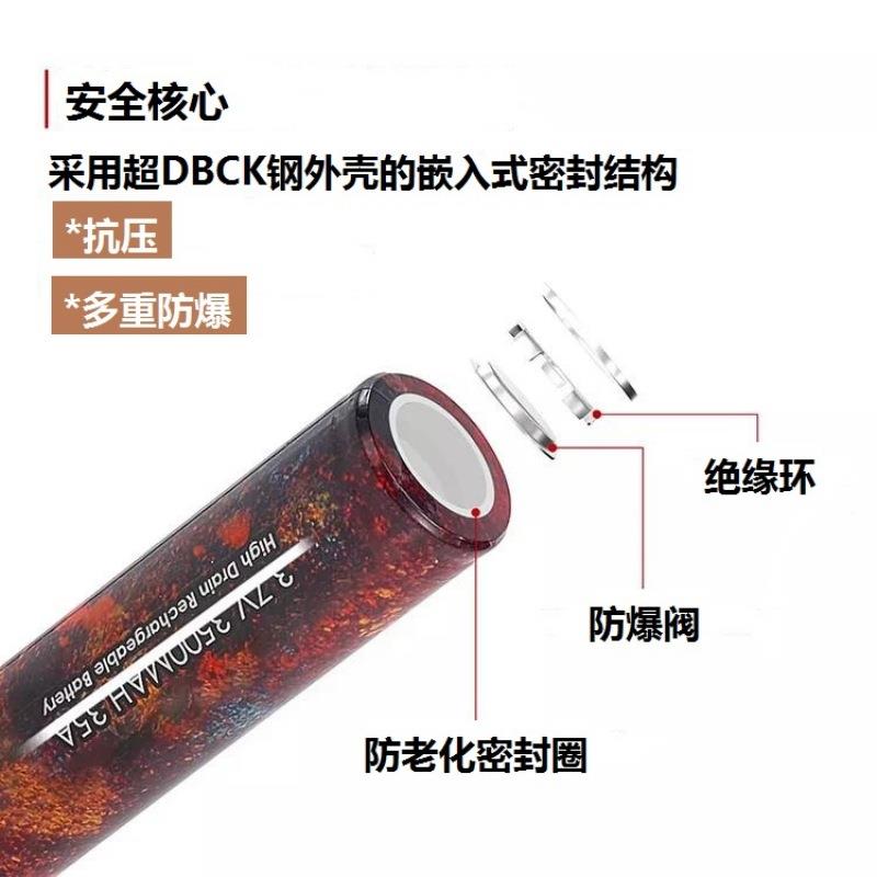 A率WT亚威绿186050锂电池350mah3.能749V35A手电单体高倍大容量