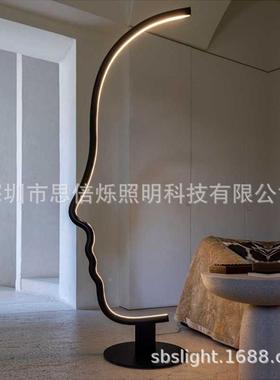 北地欧现代简约客厅艺长条灯客厅卧室书62164房酒店大堂式人脸立