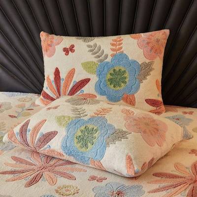 雪花床笠单件冬季加绒加厚绒法兰牛奶绒床SBW厚罩加床垫保护罩1.8