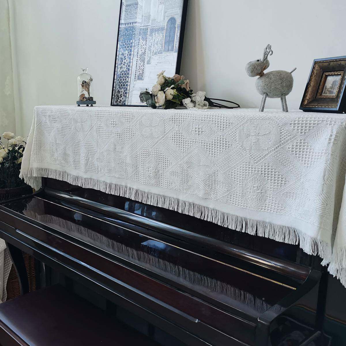 钢琴罩防布FS756407尘琴盖古典盖巾现代约半罩清新琴披韩简式布艺