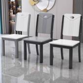 子实木椅背椅餐椅家用简约餐现代白色厅吃饭餐ZNU桌椅木头靠软包