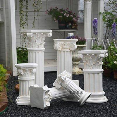 欧POV式件花园马柱子摆庭院别墅门罗口家居路装饰婚庆引雕塑底座