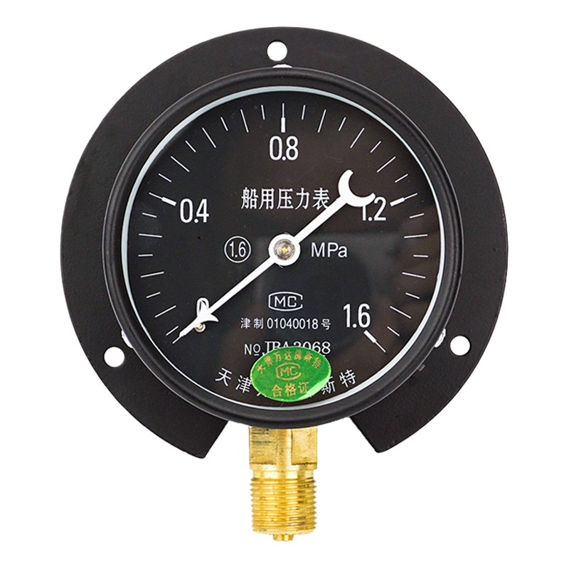 船用压力表Y100T YC100径向后边1.G6mpa负水压气压油压真空负压表