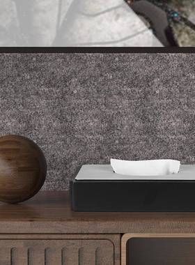 酒店树脂纸巾客房杂件形拉纸巾盒方抽纸高级感拉丝240806黑盒色丝