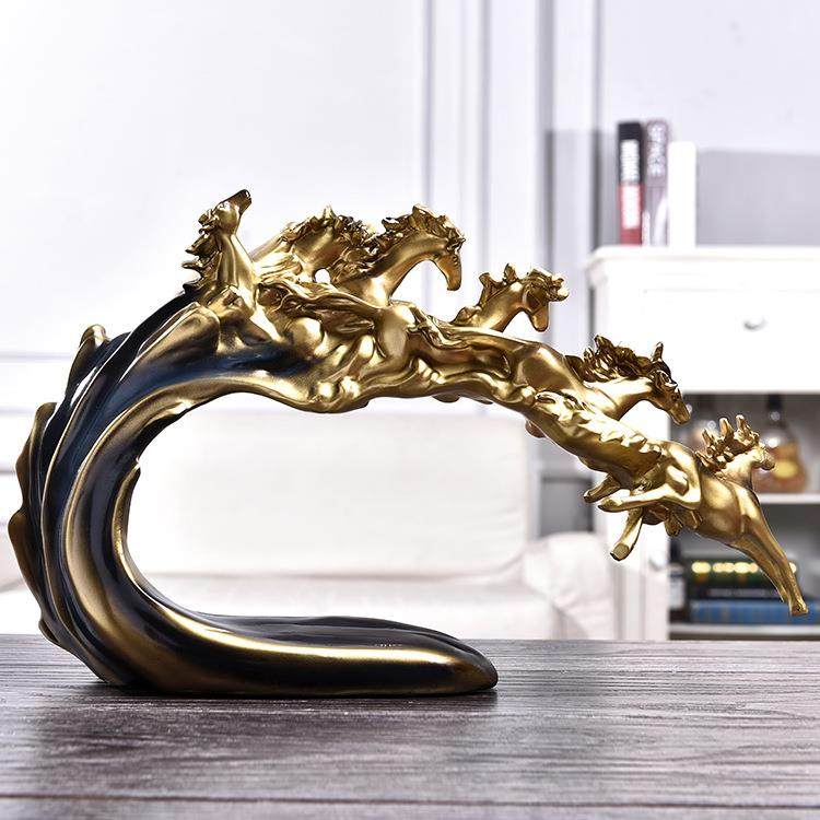 欧式复古创书意马到件成功摆家居饰品办公室业房软装六连马饰品开,家居饰品,装饰摆件,淘宝优惠券,粉丝福利购,淘宝优惠卷