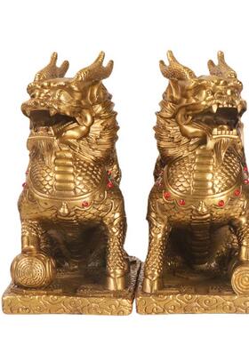 杨铜麟铜麒麟坐麒踩八卦麒记麟0117财富财福麒麟踩书卷麒麟