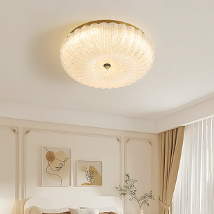 主卧室圆形吸g顶灯高级法式 房间温馨浪漫灯具 女儿房灯2024年新款