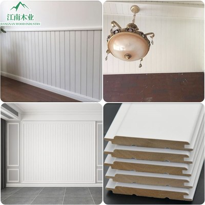 白色实木护墙板墙裙扣板桑拿板阳台欧式吊顶阁楼背景墙幼儿园板材