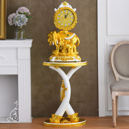 欧式落地钟立式客厅时钟摆件金色美式奢华钟表装饰站款大摆钟座钟