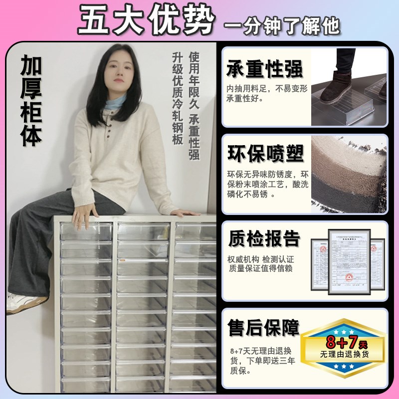 a4铁皮文件柜密集架办公柜财务柜钢制抽屉式置物柜票据带门收纳柜