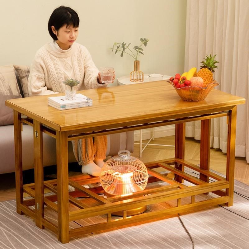 可折叠烤火桌子取家用实木889烤火架冬季四方桌暖长正方炉简易新