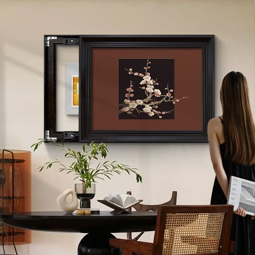 中古风电表箱装饰画高级感弱电源小众配电箱多媒体Y盒遮挡挂画