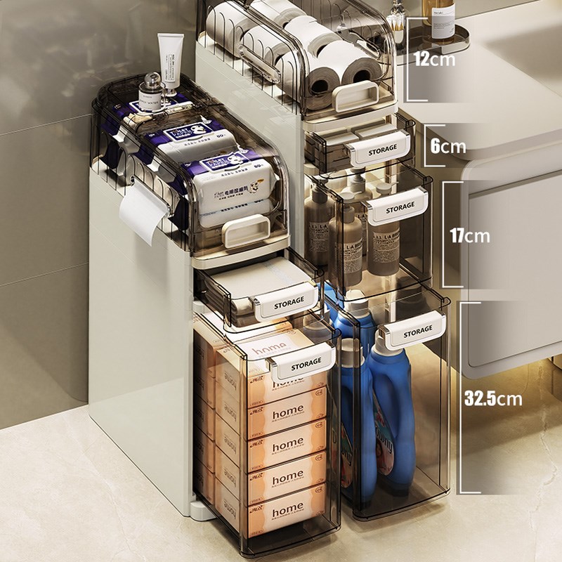 夹缝收纳柜置物架多层落地卫生间窄缝架子厨房缝隙侧边柜收纳架