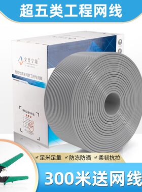 安普超五类超六类千兆网线 纯无氧铜POEE监控线6类屏蔽网络线305