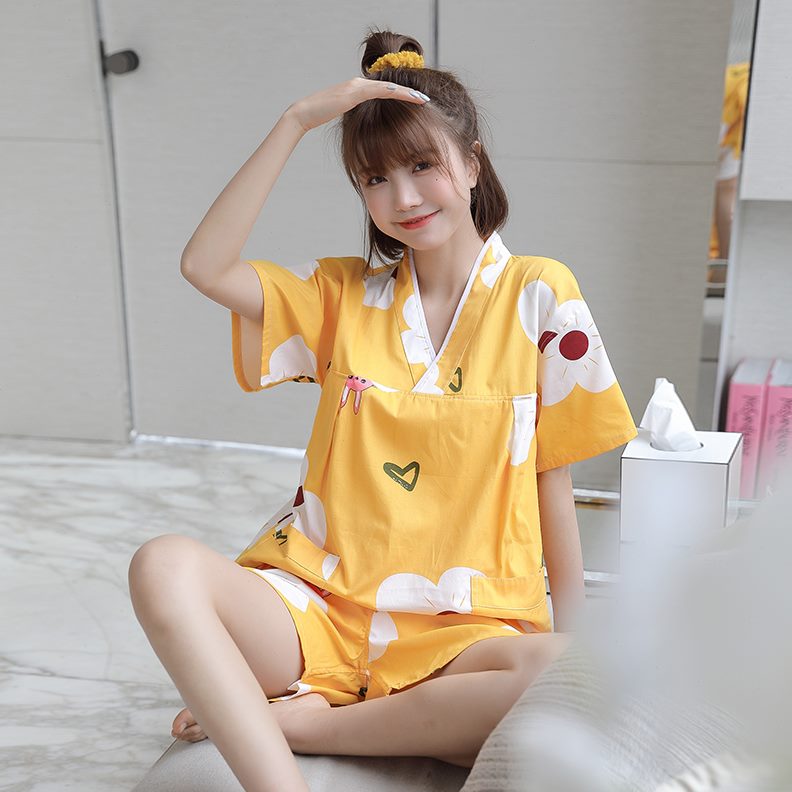 大码家居服套装桑拿定制纯棉洗浴款睡衣汗蒸服女服服可爱亲子儿童