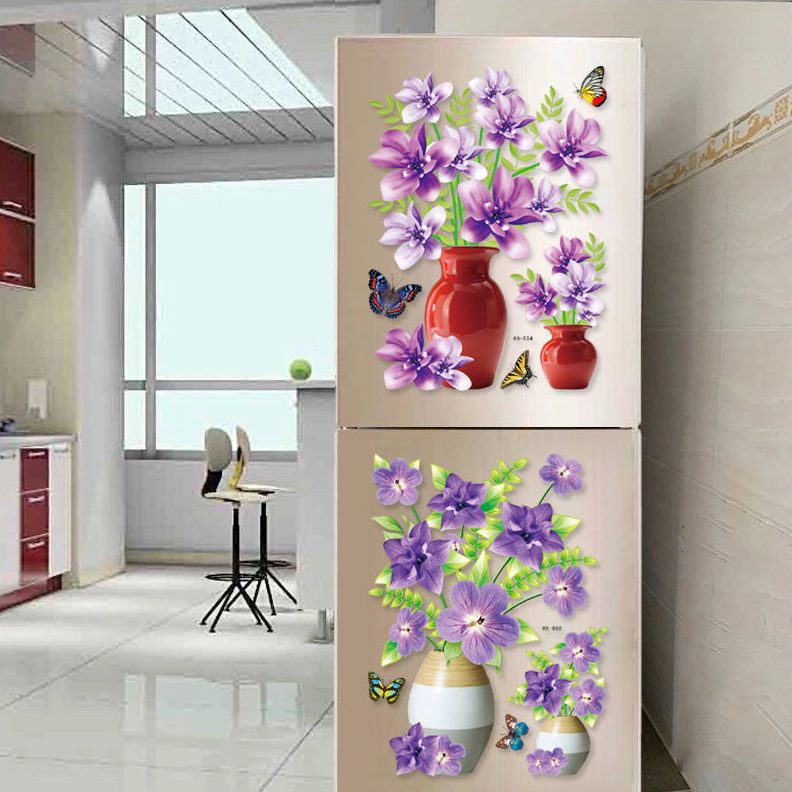 挂画中式 卧室装饰背景墙墙贴纸3D立体裸工艺防潮客厅眼花瓶创意图片