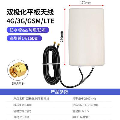 4GLTE信双极化户外防水定高增益向平板增强放大射频PQI基站号天线