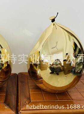 厂家仿真捏扁的装气球钢雕塑商业街商场美陈摆01饰户外网卡红打大