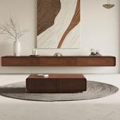 简悬空实木壁挂电窄视柜户型款 悬浮超薄小悬挂挂壁极挂柜见描述电