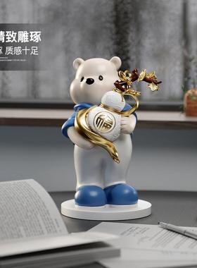 葫芦福禄熊桌面zls21240礼摆件号存钱罐电视柜小客厅装饰品新店开
