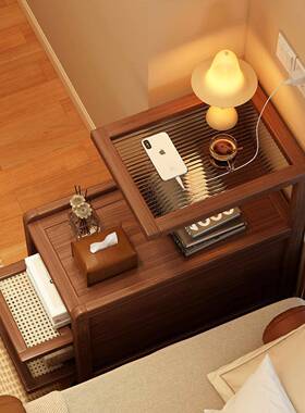 超窄中小古床头柜小家用卧室型床53260边柜新款小众设计感迷你柜