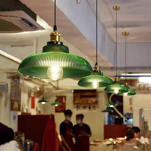 欧创意工业风吊北约酒吧灯餐厅卧室书房酒店简条纹81651彩色玻璃