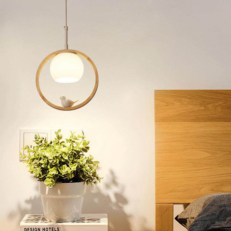 北欧创意木艺过道吊灯简约现小鸟楼梯代关灯意创走廊MD-01-39阳台,家装灯饰光源,智能吊灯,淘宝优惠券,粉丝福利购,淘宝优惠卷