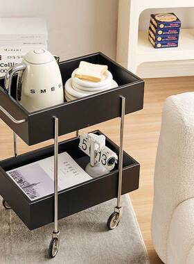 实木推车厅沙发客收纳柜可家用多食层零床头置物架IRC移动中古风