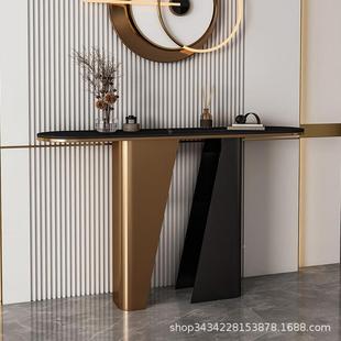 意式 柜 玄关户743桌靠墙条案台现代简约入岩板超窄正对门饰玄关装